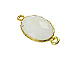 Gold over Sterling Silver Gemstone Bezel Oval Link - Moonstone