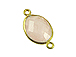 Gold over Sterling Silver Gemstone Bezel Oval Link - Rose Quartz