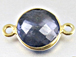 Iolite Faceted Gemstone Round  Vermeil Bezel Pendant