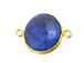 Gold over Sterling Silver Gemstone Bezel Small Round Link - Lapis