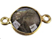 Labodorite Faceted Gemstone Round  Vermeil Bezel Pendant