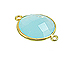 Gold over Sterling Silver Gemstone Bezel Small Round Link - Light Blue Chalcedony