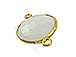 Gold over Sterling Silver Gemstone Bezel Small Round Link - Moonstone