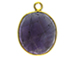 Gold over Sterling Silver Gemstone Bezel Pendants - Amethyst