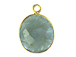 Gold over Sterling Silver Gemstone Bezel Pendants - Aquamarine