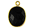 Gold over Sterling Silver Gemstone Bezel Pendants - Black Oynx