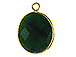 Gold over Sterling Silver Gemstone Bezel Pendants - Emerald