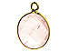 Gold over Sterling Silver Gemstone Bezel Pendants - Rose Quartz