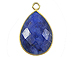 Gold over Sterling Silver Gemstone Bezel Teardop - Lapis