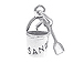 Sterling Silver 2 Piece Pail & Shovel Charm with Jumpring