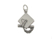 Sterling Silver Graduation Cap & Diploma Charm