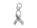 Sterling Silver Plain Awareness Ribbon Charm with Jumpring