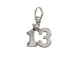 Sterling Silver 13th Birthday Bar/Bat Mitzvah Charm 