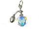 Sterling Silver Perfume Bottle Charm with Swarovski Crystal Charm with Jumpring