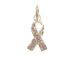 Sterling Silver Lavender General Cancer Awareness Ribbon with Swarovski Crystals Charm with Jumpring
