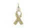 Sterling Silver Yellow Awareness Ribbon with Swarovski Crystals Charm with Jumpring