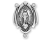 Sterling Silver Virgin Mary Rosary Center Double Sided Pendant with Jumpring