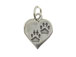 Sterling Silver Paws on Heart Charm with Jumpring