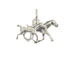 Sterling Silver Horses 2 Charm with Jumpring