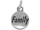 Sterling Domed Message Charm - FAMILY