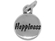 Sterling Domed Message Charm - HAPPINESS