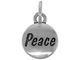 Sterling Domed Message Charm - PEACE