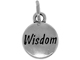 Sterling Domed Message Charm - WISDOM