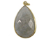 Aquamarine Large Teardop Faceted Gemstone Bezel Gold Plated Pendant