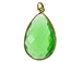 Green Chalcedony Large Teardop Faceted Gemstone Bezel Gold Plated Pendant