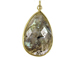 Labodorite Large Teardop Faceted Gemstone Bezel Gold Plated Pendant