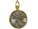 Labodorite Round  Faceted Gemstone Bezel Set Gold Plated Pendant