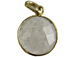 Rainbow Moonstone Round  Faceted Gemstone Bezel Set Gold Plated Pendant