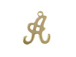 14K Gold Filled 11mm Alphabet Cursive Script Charm -  A