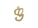 14K Gold Filled 11mm Alphabet Cursive Script Charm -  G