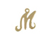 14K Gold Filled 11mm Alphabet Cursive Script Charm -  M