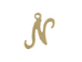 14K Gold Filled 11mm Alphabet Cursive Script Charm -  N