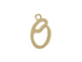 14K Gold Filled 11mm Alphabet Cursive Script Charm -  O