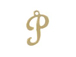 14K Gold Filled 11mm Alphabet Cursive Script Charm -  P