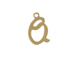 14K Gold Filled 11mm Alphabet Cursive Script Charm -  Q