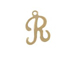 14K Gold Filled 11mm Alphabet Cursive Script Charm -  R