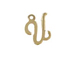 14K Gold Filled 11mm Alphabet Cursive Script Charm -  U