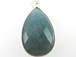 Sterling Silver Gemstone Bezel Large Pendant - Aquamarine