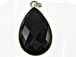 Sterling Silver Gemstone Bezel Large Pendant - Black Onyx