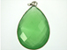 Sterling Silver Gemstone Bezel Large Pendant - Chalcedony Green