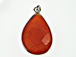 Sterling Silver Gemstone Bezel Large Pendant - Carnelian