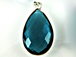 Sterling Silver Gemstone Bezel Large Pendant - London Blue Hydro (Sparkly Blue)