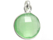 Sterling Silver Gemstone Round  Bezel  Pendant - Chalcedony Green