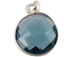 Sterling Silver Gemstone Round Bezel  Pendant - London Blue Hydro ( Sparkling Blue)