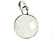 Sterling Silver Gemstone Round Bezel  Pendant - Rainbow Moonstone