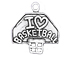 Sterling Silver Basketball Hoop with I Love Basketball Charm 